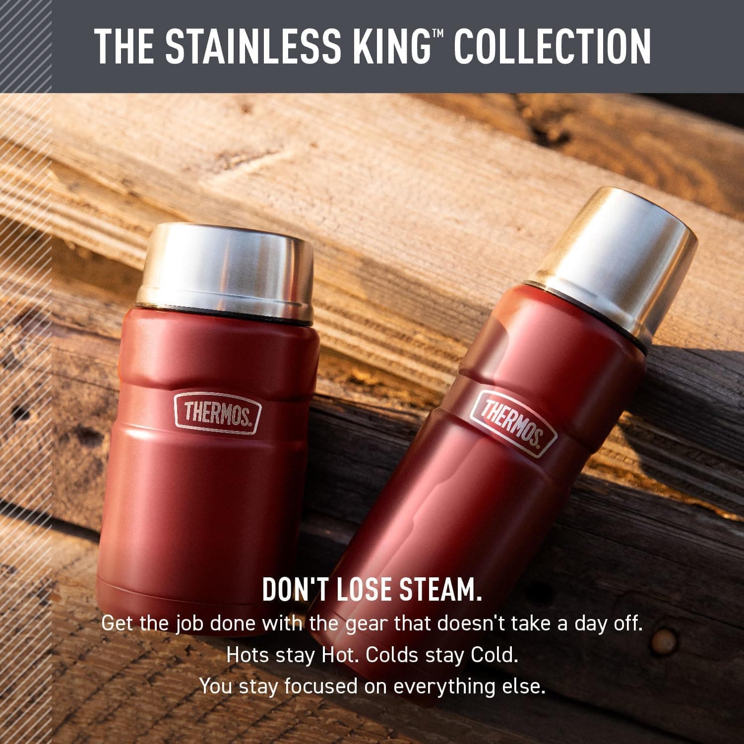 فلاسک ترموس 0.470 لیتر استیل Thermos Stainless King Flask 470ML — تصویر ۷