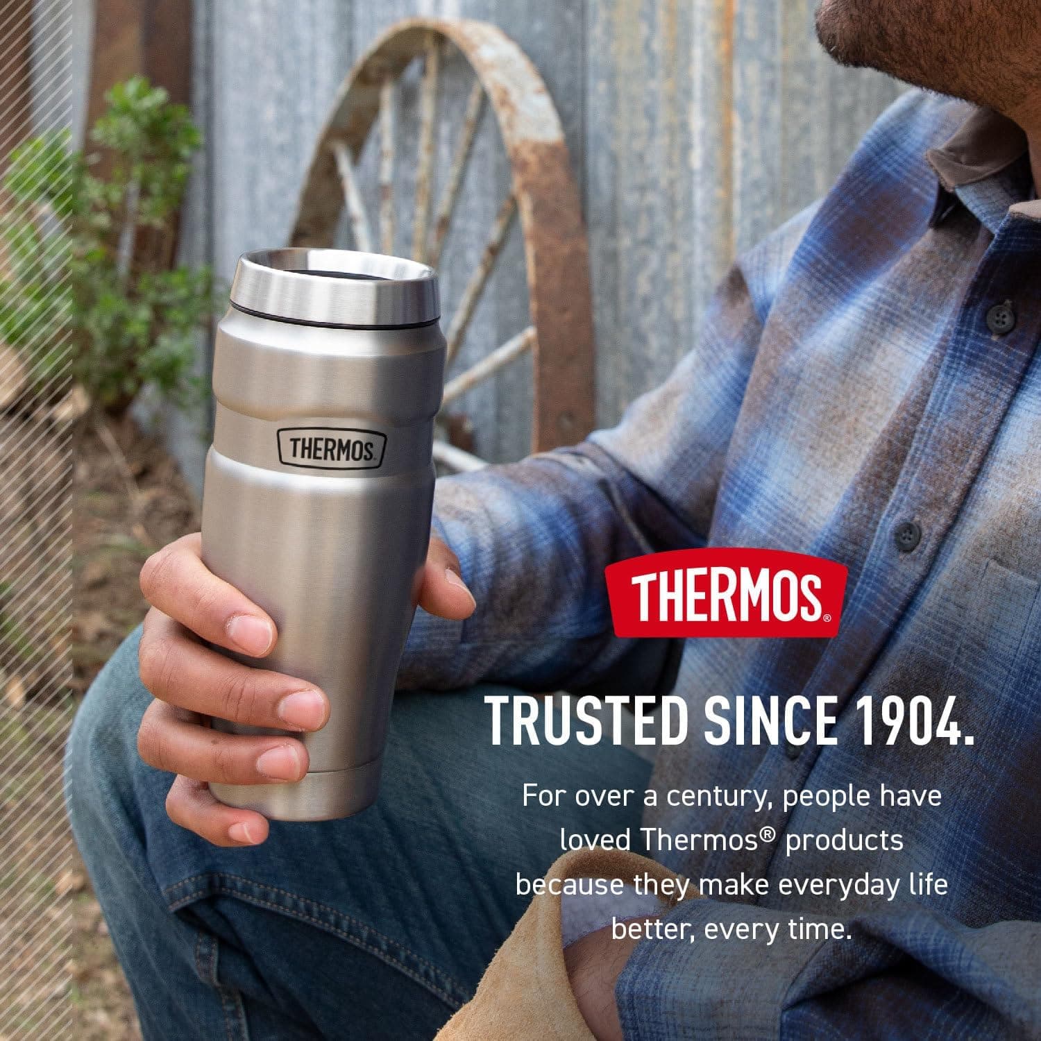 ماگ ترموس – تامبلر 0.470 لیتر استیل Thermos Stainless King Travel Tumbler 470ML — تصویر ۱۱