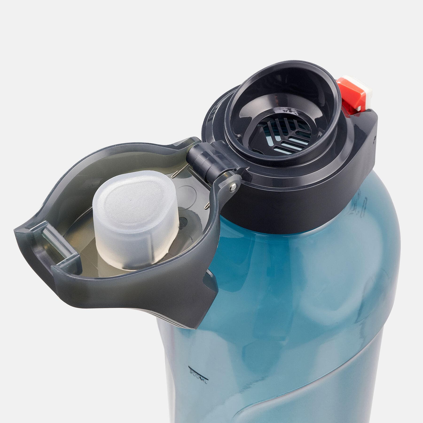 بطری آب کچوا – قمقمه 1.2 لیتری Quechua 1.2L Quick Opening Hiking Water Bottle – Ecozen® – Blue — تصویر ۱۰
