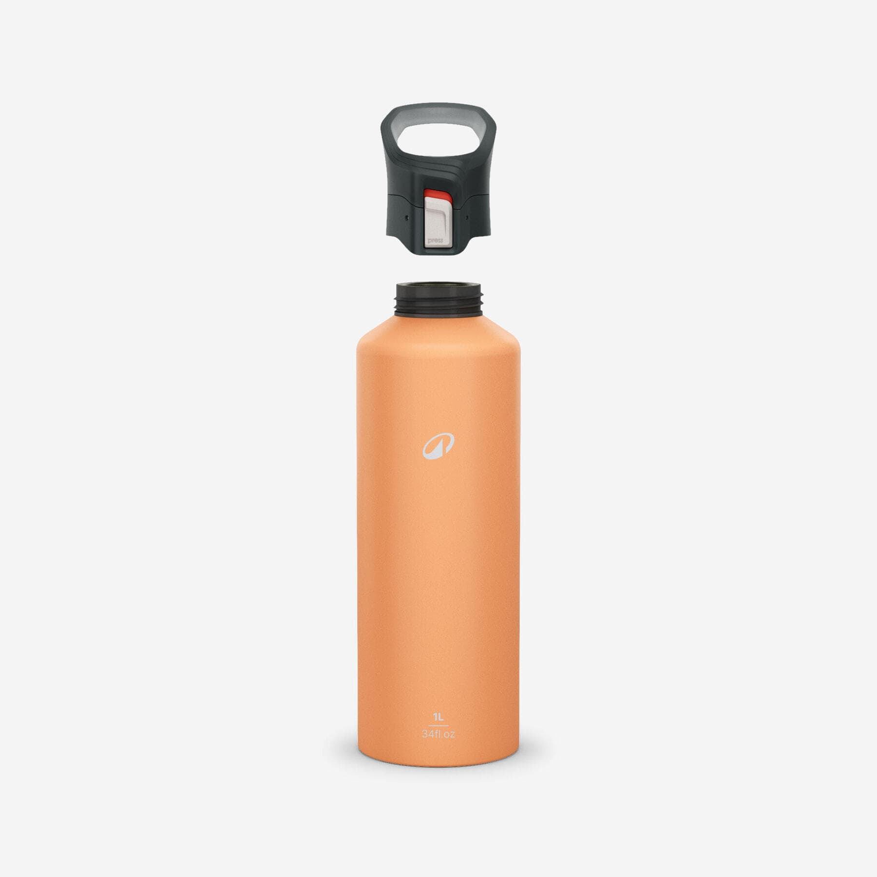 بطری آب کچوا – 1 لیتری آلومنیومی Quechua Aluminum Water Bottle – with quick release cap – 1 Liter — تصویر ۷