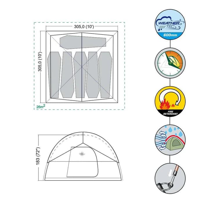 چادر کمپینگ کلمن – ساندوم ۶ نفره Coleman Sundome® 6-Person Camping Tent — تصویر ۱۲