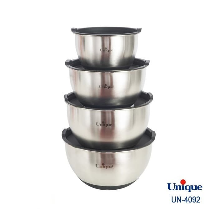 لگن 4 پارچه درب دار استیل یونیک مدل UN-4092