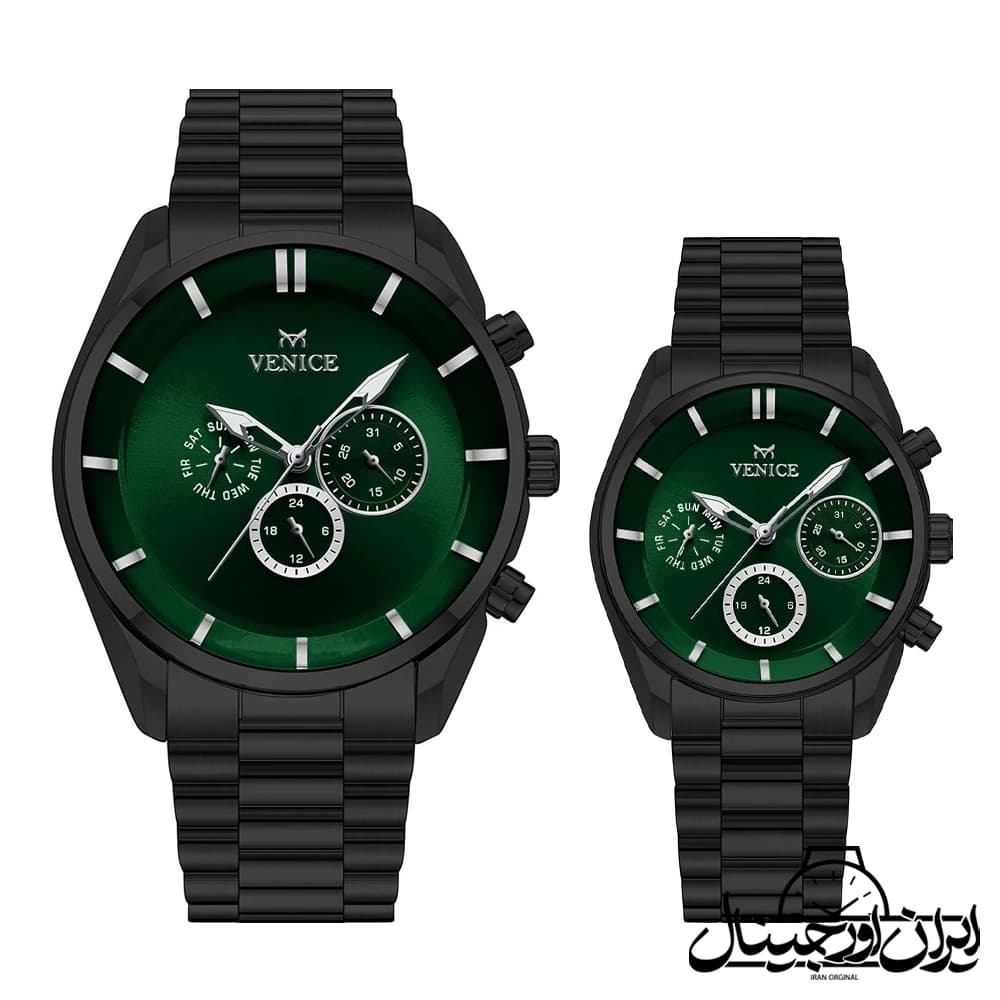 ساعت مچی ست ونیز فول دیت Venice Full Date Couple Watch 80149-6