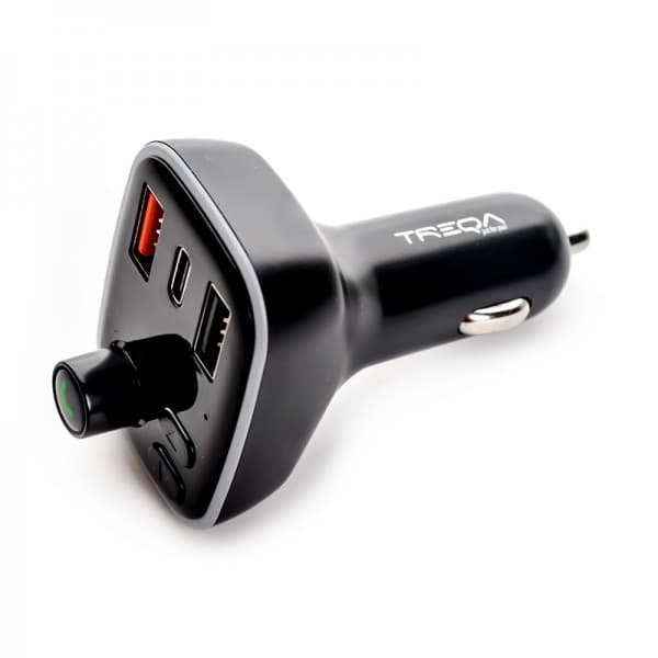 FM پلیر بلوتوث فلش خور + شارژر فندکی 20W سه پورت (TREQA) مدل MP3-2 — تصویر ۶