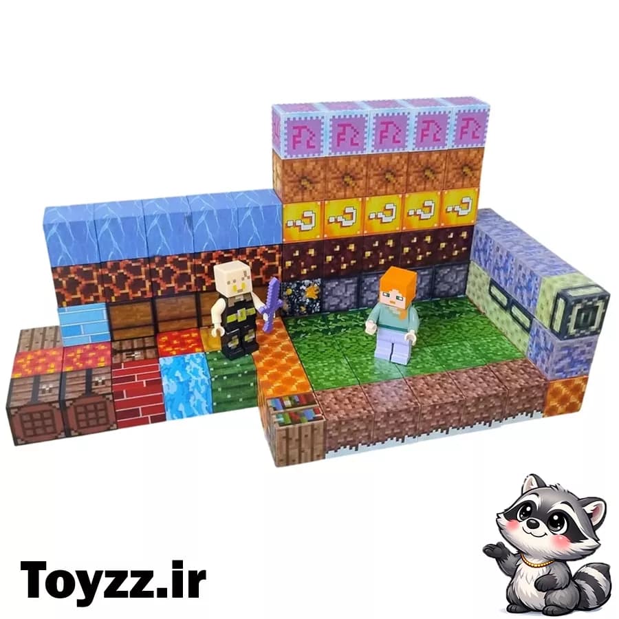 ساختنی 120 تکه مدل مکعب مغناطیسی طرح ماینکرافت کد 83010-2 — تصویر ۴