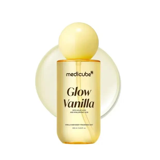 میست خوشبو کننده مو و بدن وانیل مدی کیوب آبرسان و درخشان کننده glow vanilla — تصویر ۵