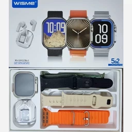 ساعت هوشمند Wisme مدل WS-X19 Ultra 3 به همراه ایرپاد بلوتوثی — تصویر ۳