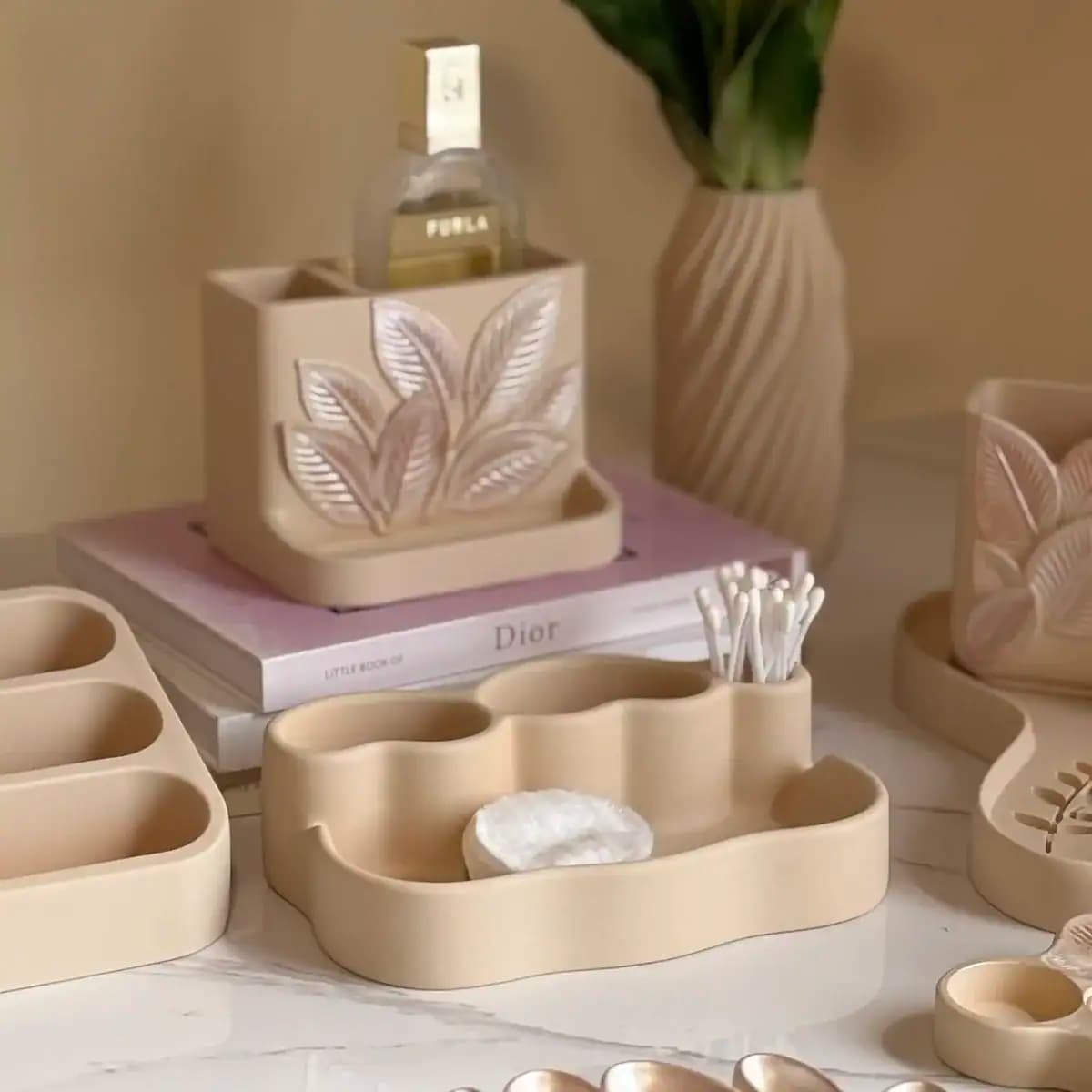 قالب سیلیکونی نظمدهنده دوقسمتی طرح برگ با پسقالب — تصویر ۴
