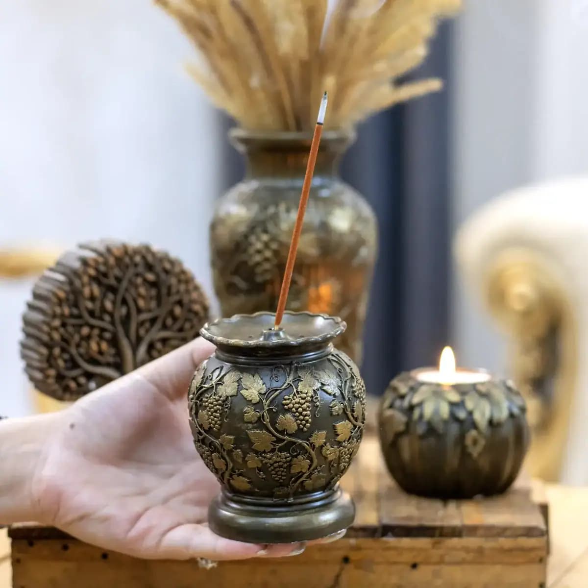 قالب سیلیکونی جاعودی طرح پاییزی انگور و برگ