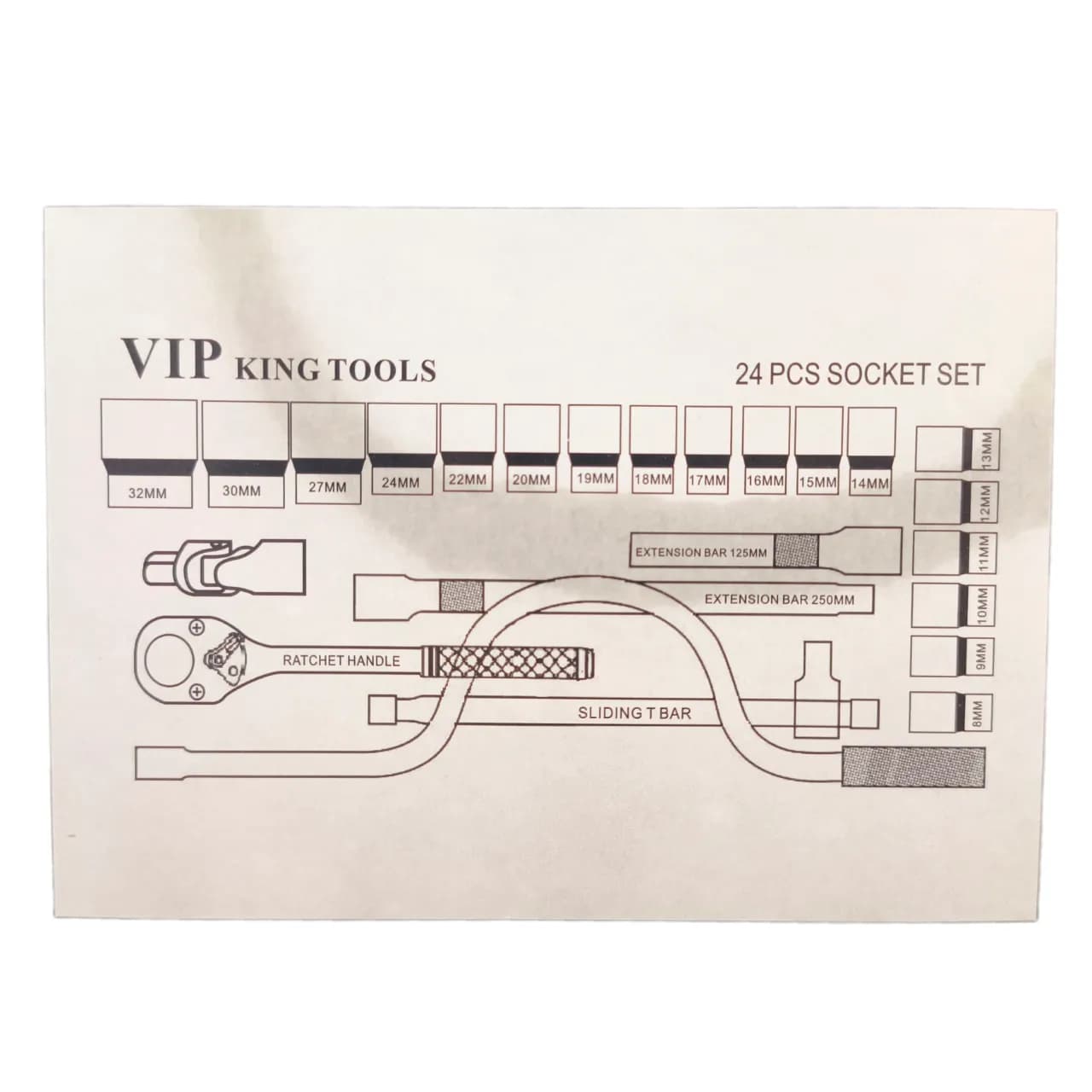 جعبه بکس 24 پارچه کینگ تولز (VIP KING TOOLS) نیمه صنعتی — تصویر ۴