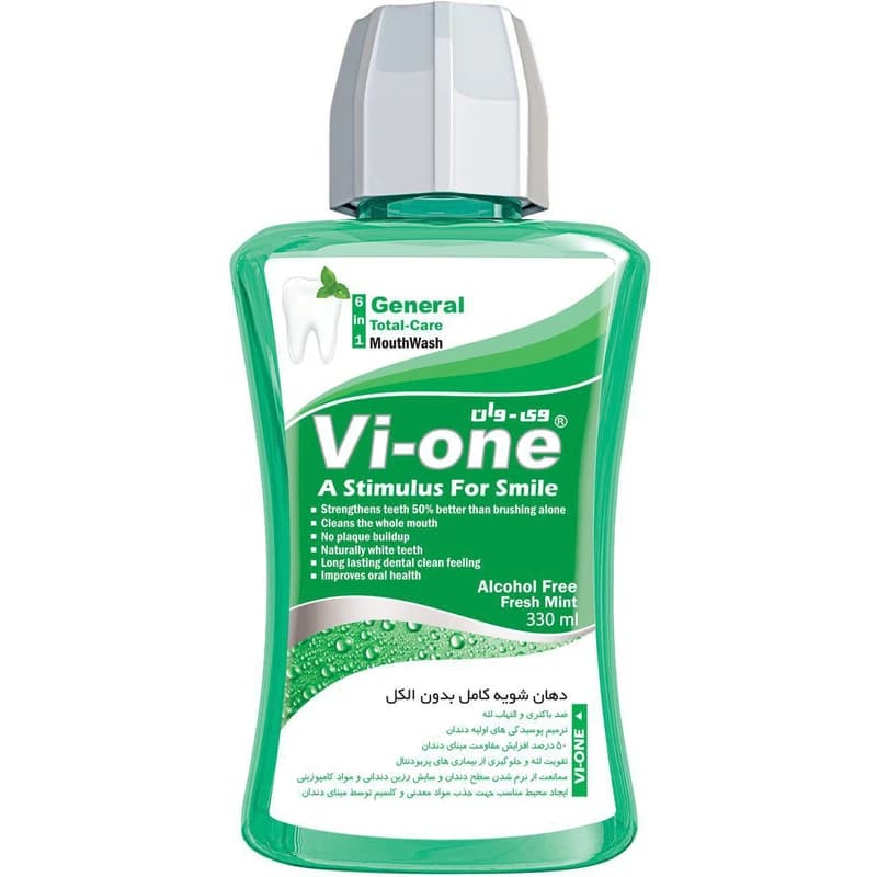 دهانشویه وی وان بدون الکل سبز حجم 330ml — تصویر ۲