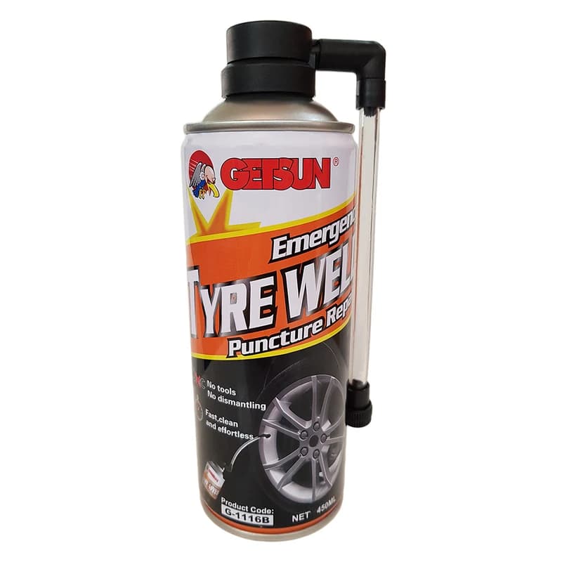 اسپری پنچرگیری و بادکننده اضطراری لاستیک گتسان مدل Tyre Weld حجم ۴۵۰ میلیلیتر