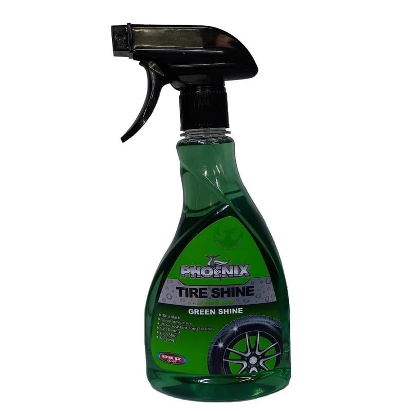 اسپری براقکننده لاستیک خودرو فونیکس مدل Green Shine حجم ۵۰۰ میلیلیتر