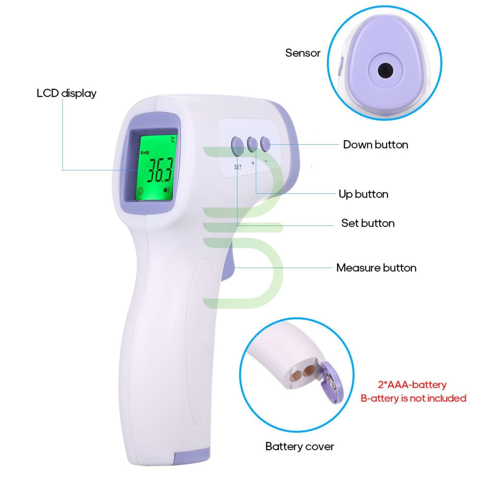 تب سنج لیزری غیر تماسی دیجیتال مدلWBS-T007 — تصویر ۶