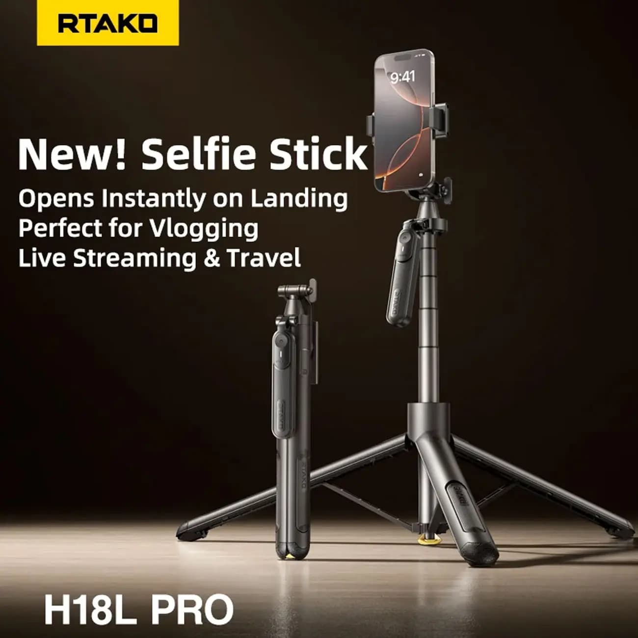مونوپاد و سهپایه سلفی اولترا واید آنگل آرتاکو مدل RTAKO H18L Pro — تصویر ۳