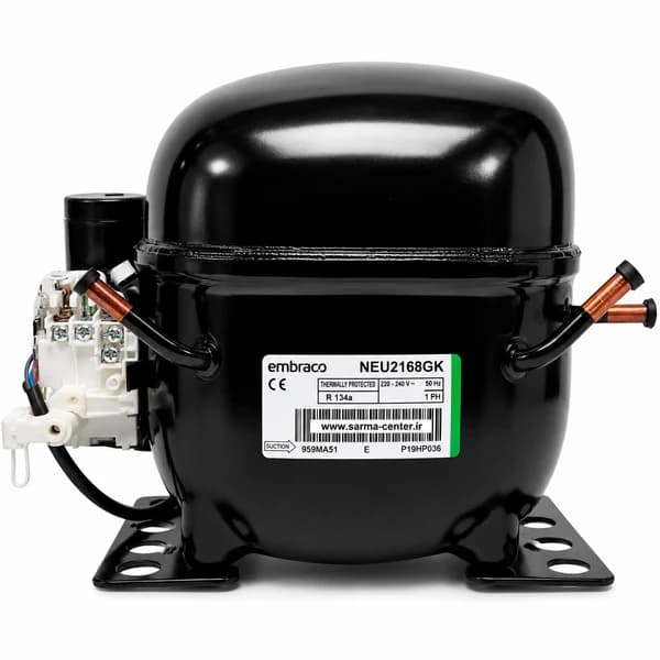 کمپرسور امبراکو ظرفیت 3/4- مدل NEU2168GKA گاز R404a (تعداد بالا تخفیف خاص دارد)