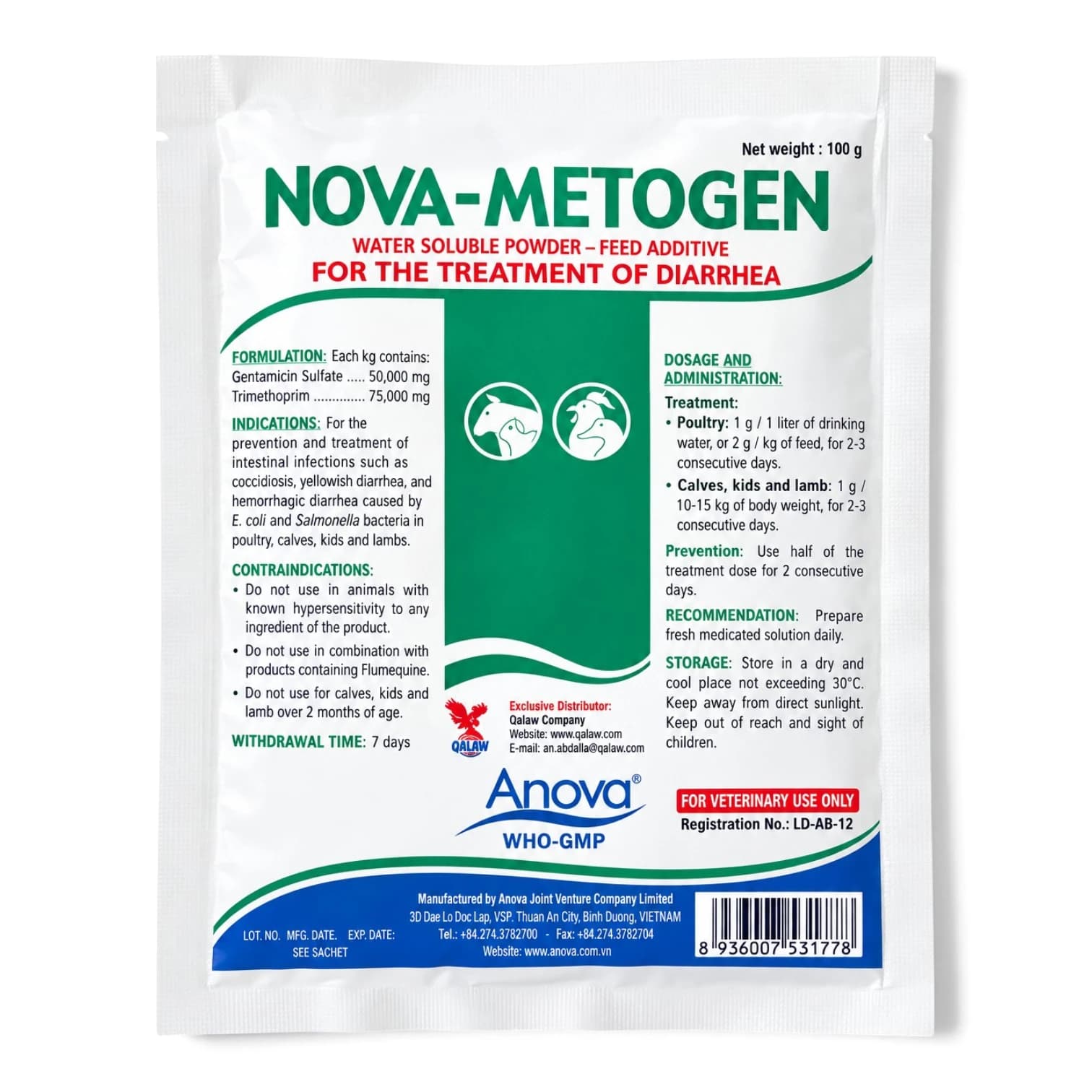 پودر محلول در آب نووا-متوژن (Nova-Metogen) — تصویر ۲