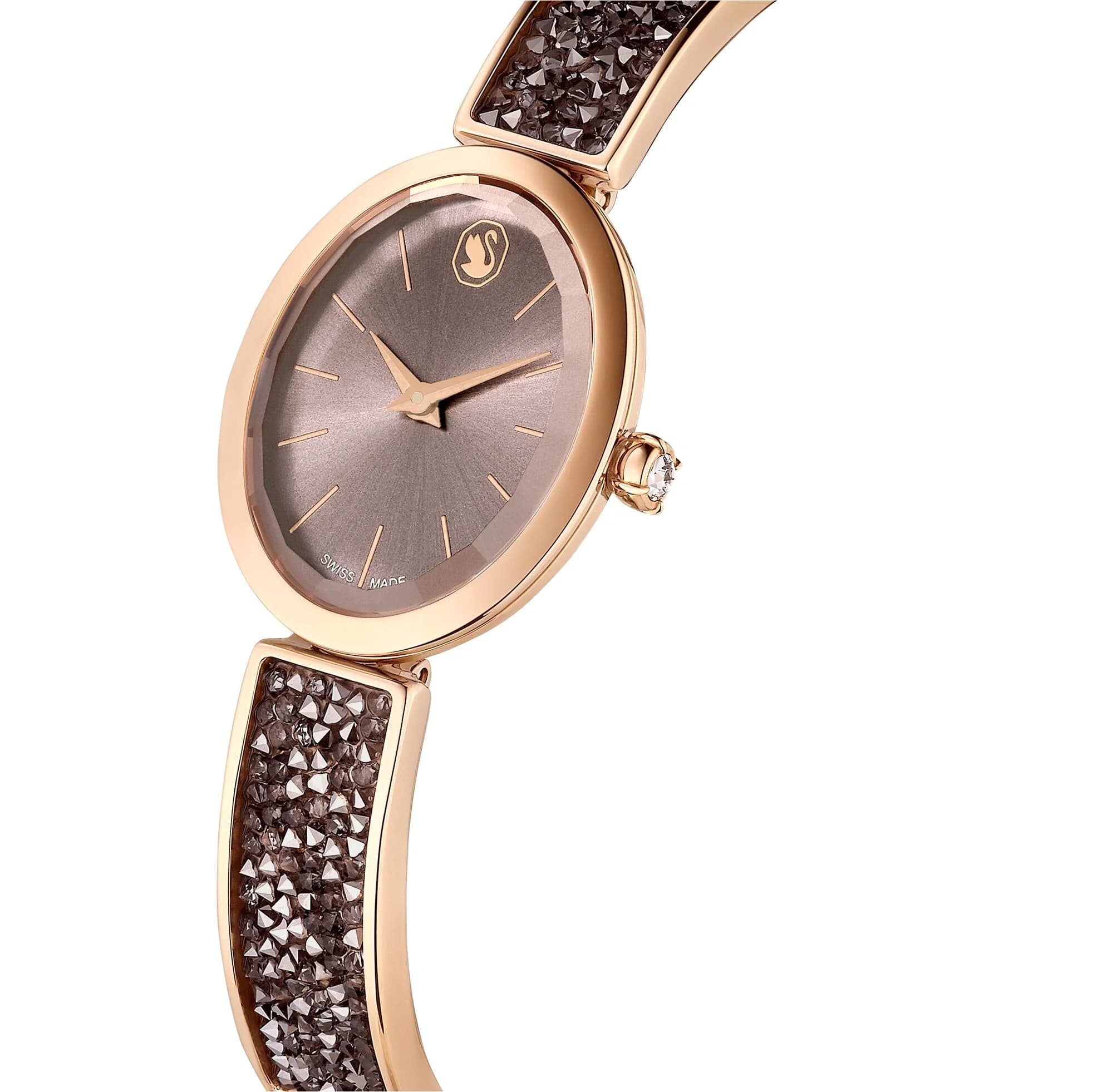 ساعت مچی مشکی سوئیسی سواروسکی اورجینال Swarovski Crystal Rock Oval Saat watch 5656857 — تصویر ۴