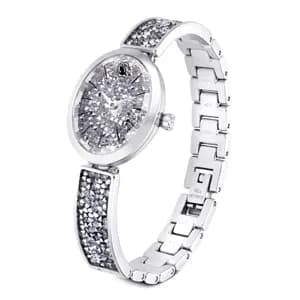 ساعت مچی نقره ای سوئیسی سواروسکی اورجینال Swarovski Crystal Rock Oval Saat watch 5656881 — تصویر ۸