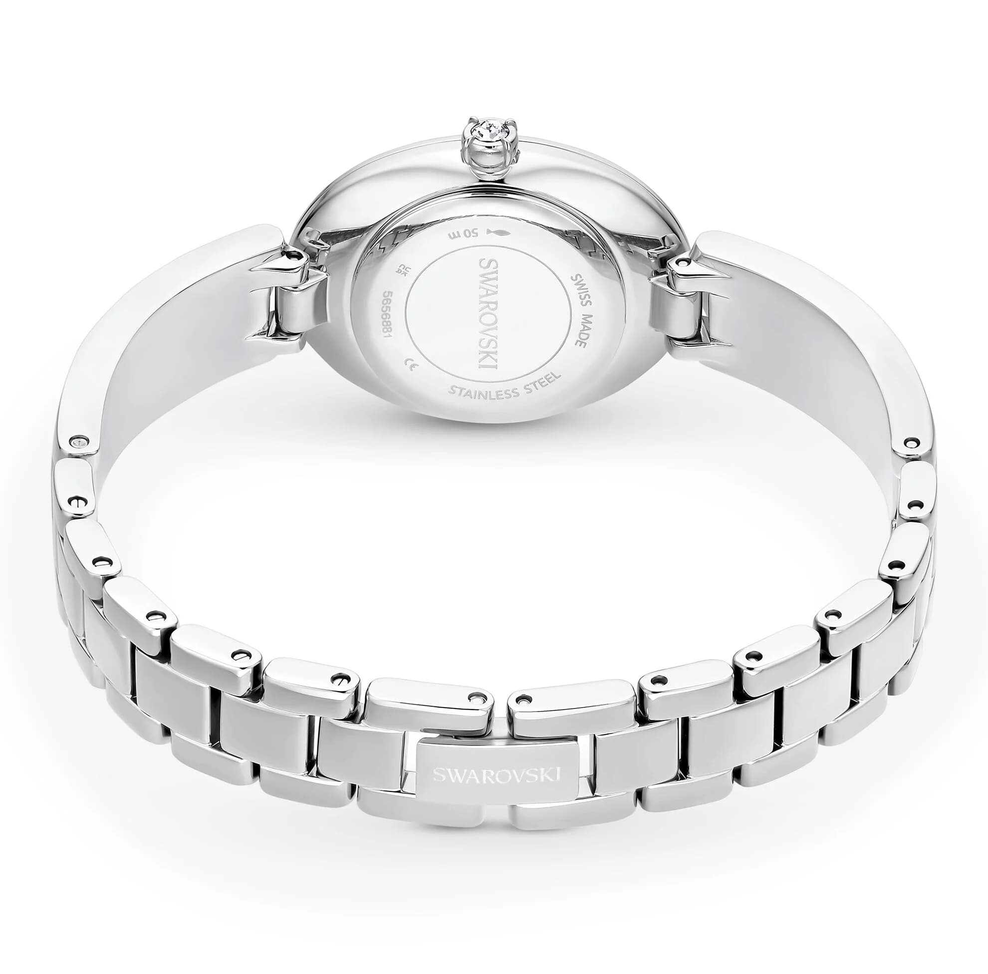 ساعت مچی نقره ای سوئیسی سواروسکی اورجینال Swarovski Crystal Rock Oval Saat watch 5656881 — تصویر ۴