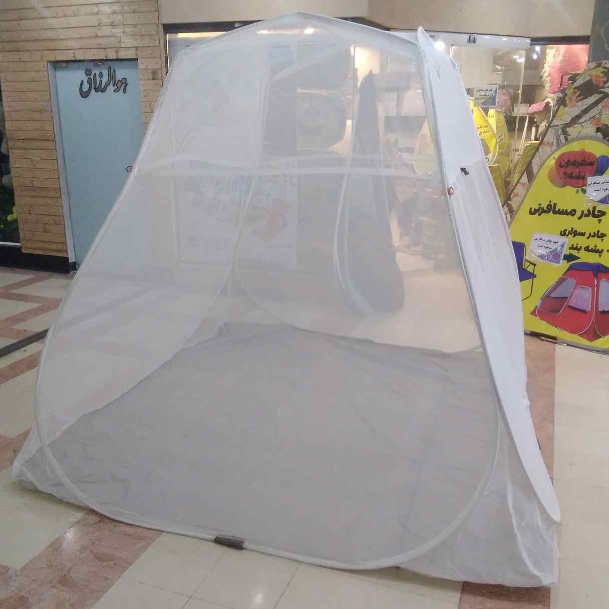 پشه بندمسافرتی ۸نفره اسکلتی کف ضخیم تورسفیدخارجی — تصویر ۵