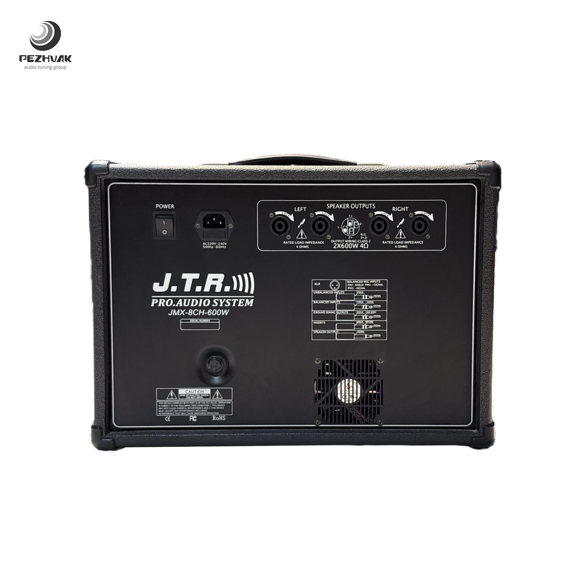 پاور میکسر مدل JMX 08 PRO برند JTR دو کانال 600W — تصویر ۶