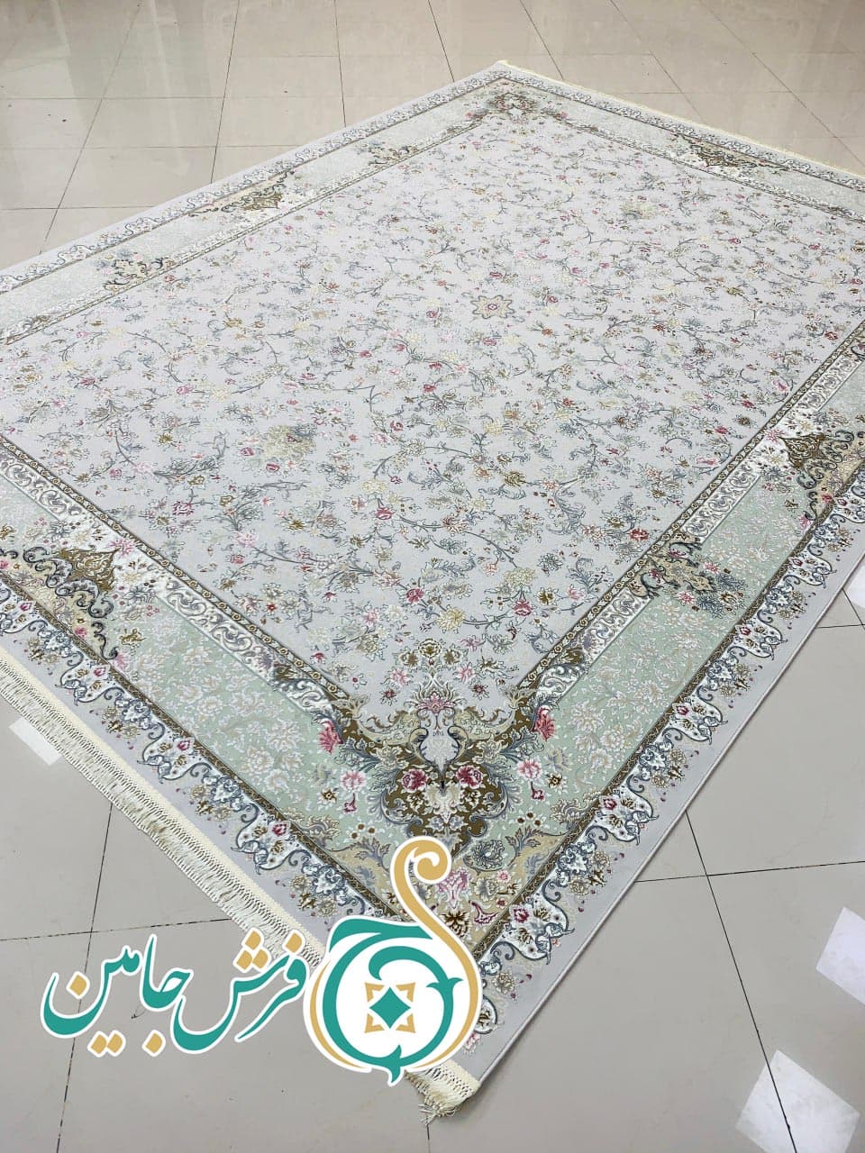 فرش 1700 شانه تراکم 5100 بدون برجستگی طرح ترنج سیلور ده رنگ — تصویر ۴