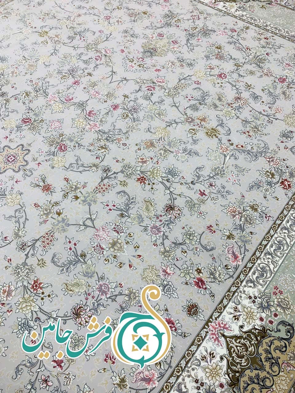 فرش 1700 شانه تراکم 5100 بدون برجستگی طرح ترنج سیلور ده رنگ — تصویر ۳