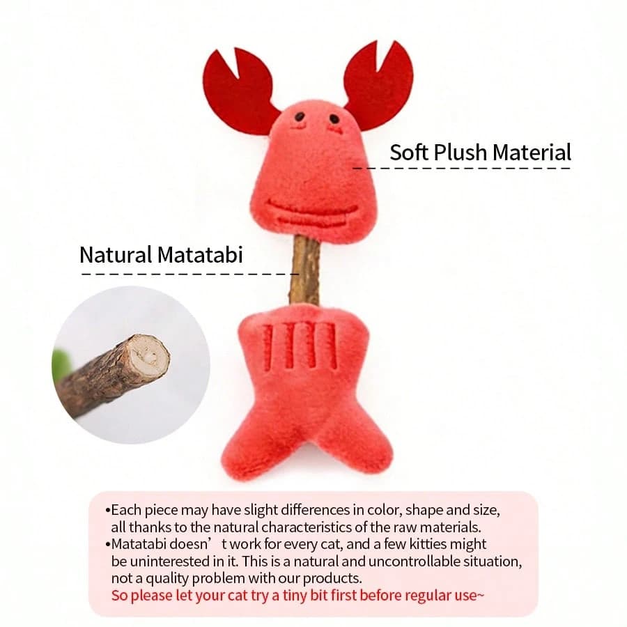 اسباب بازی جویدنی گربه ماتاتابی عروسکی لابستر — تصویر ۳