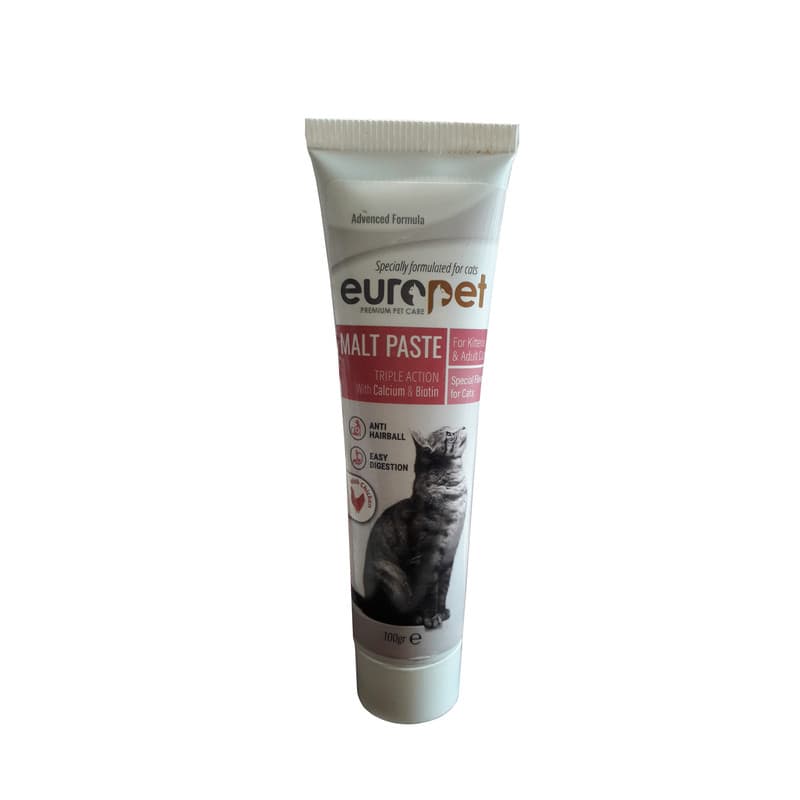 خمیر مالت گربه با طعم مرغ یوروپت Europet Cat Malt Paste With Chicken وزن 100 گرم — تصویر ۲