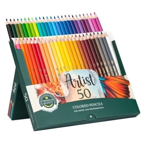 Arya Artist آریا آرتیست مداد رنگی 50 رنگ جعبه مقوایی 36040 — تصویر ۵