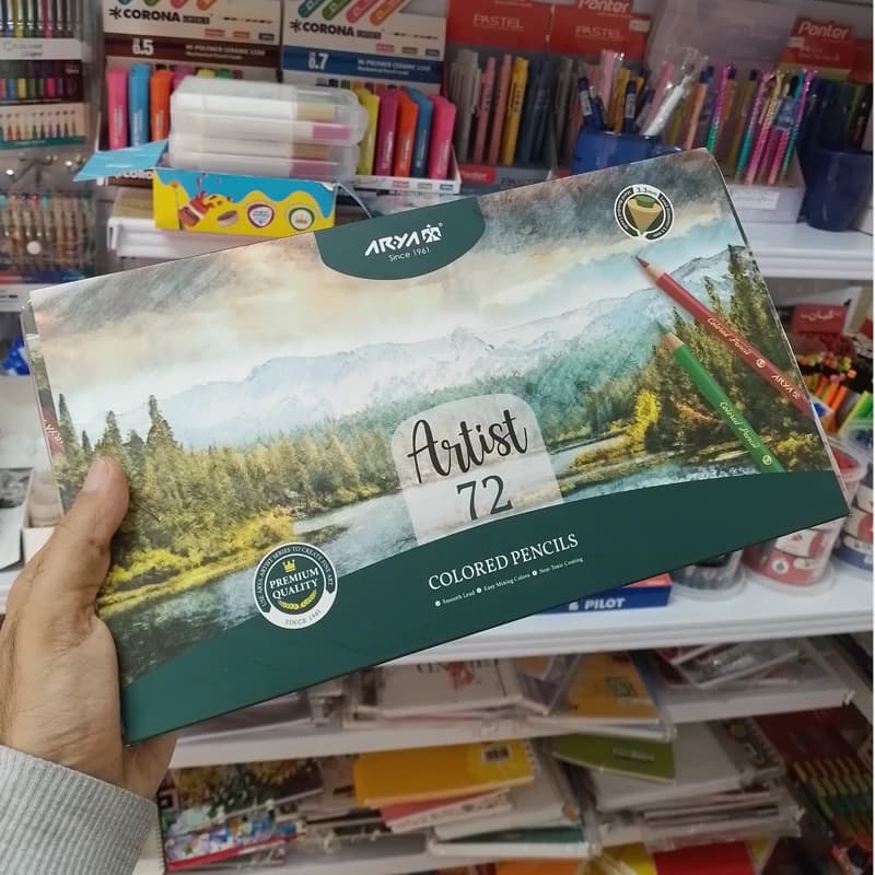 Arya Artist آریا آرتیست مداد رنگی 72 رنگ جعبه فلزی 39058 — تصویر ۵
