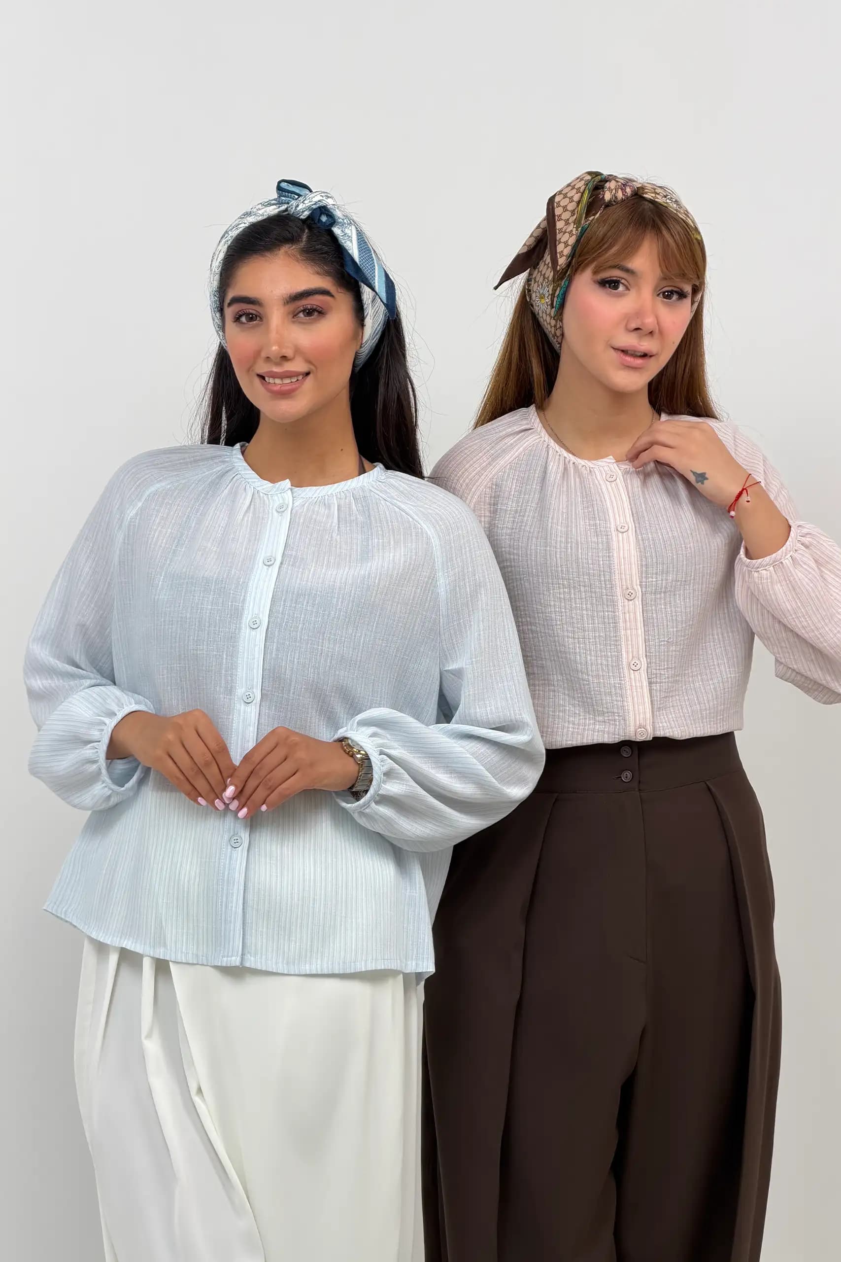 شومیز ملانژ آستین رگلان دلینا — تصویر ۶