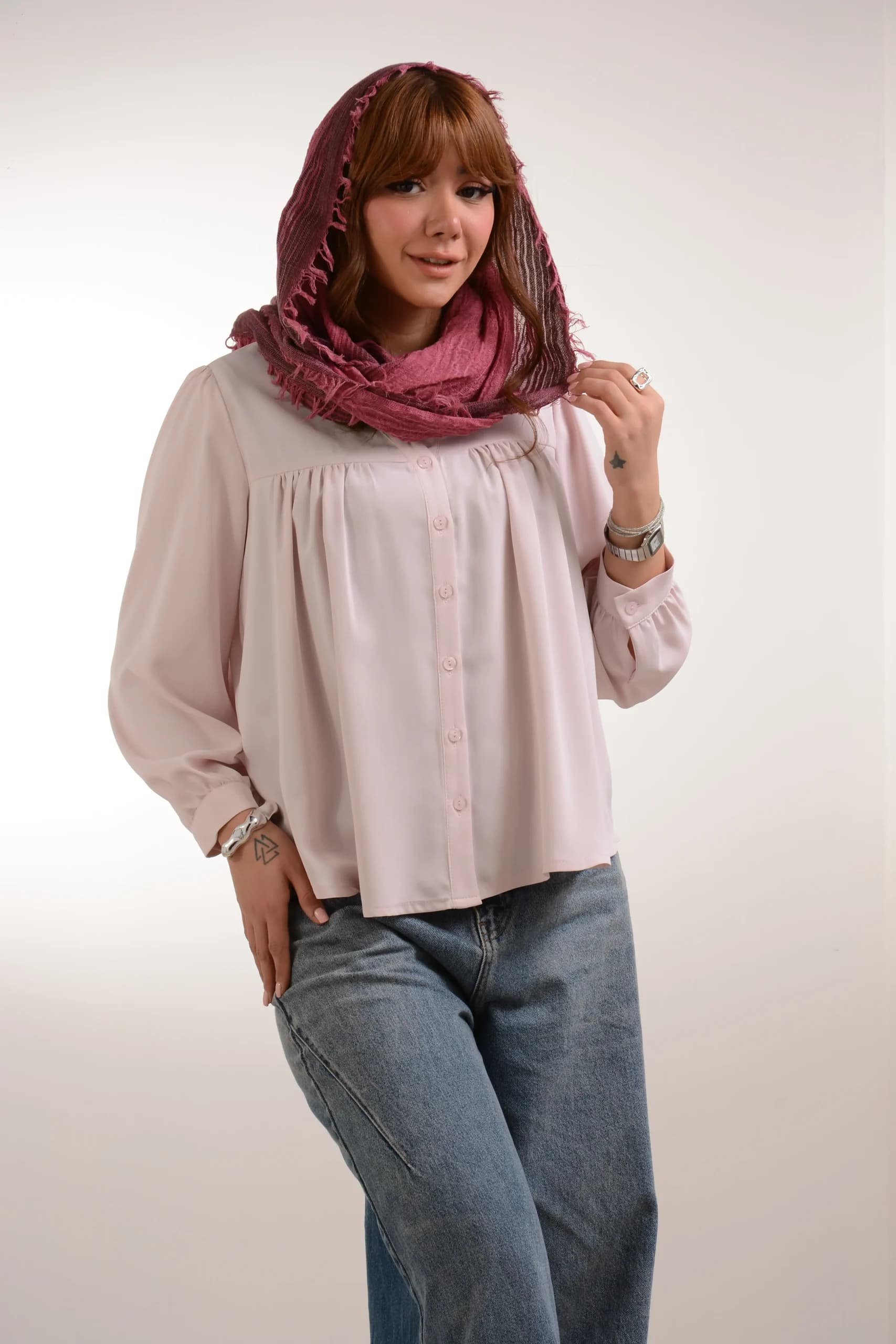 شومیز ژاکلین سینه چین ابرا — تصویر ۸