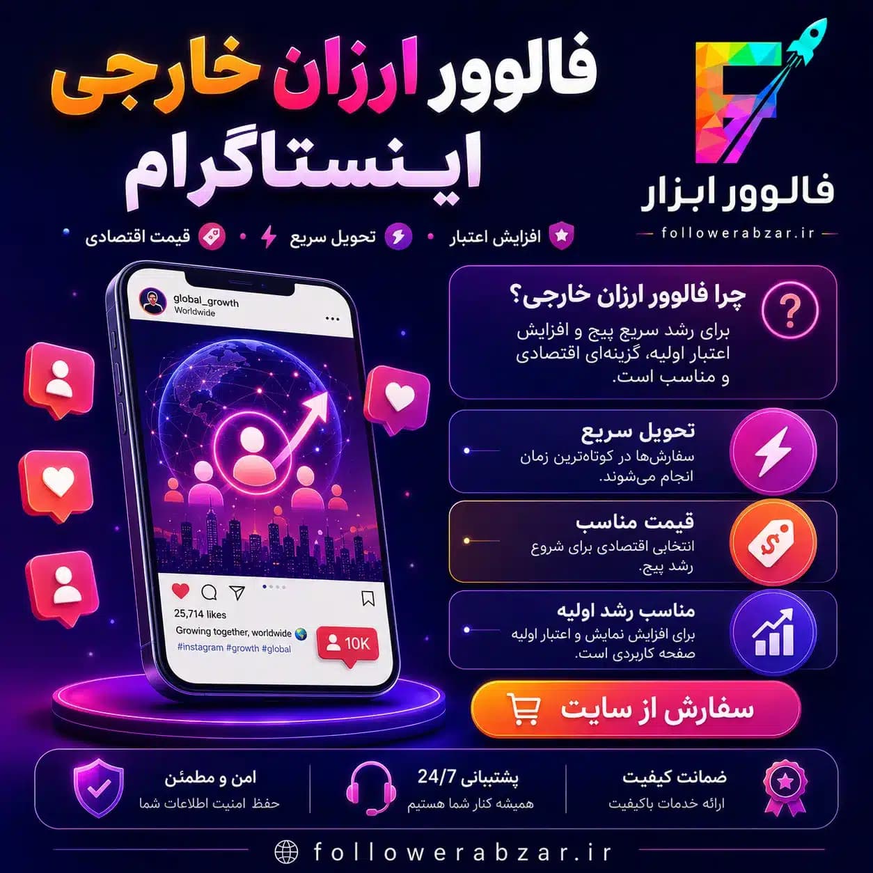 فالوور خارجی ارزان اینستاگرام – 3000 عدد — تصویر ۲