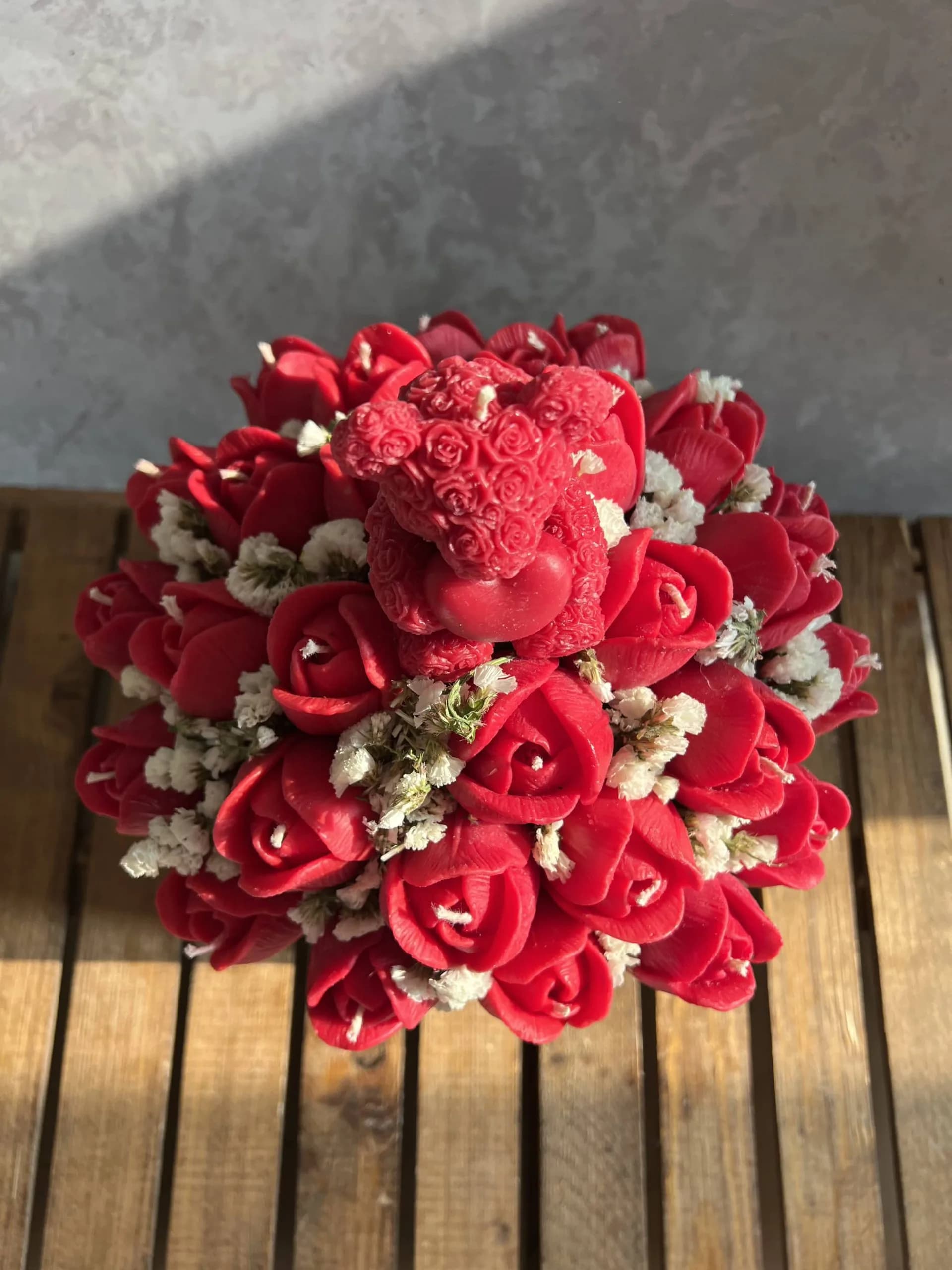 باکس شمع گل تدی ولنتاین — تصویر ۳