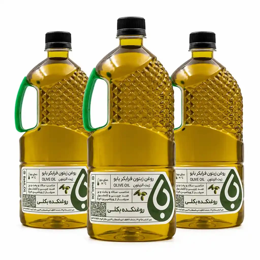 پک 3 عددی روغن زیتون فرابکر بابو 1 لیتری بکلی — تصویر ۲