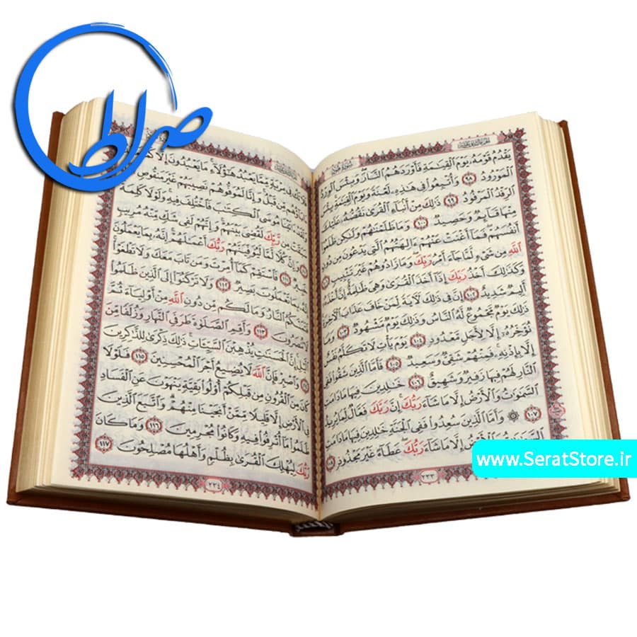 قرآن طلاکوب جلد چرمی بدون ترجمه چاپ مصر — تصویر ۷