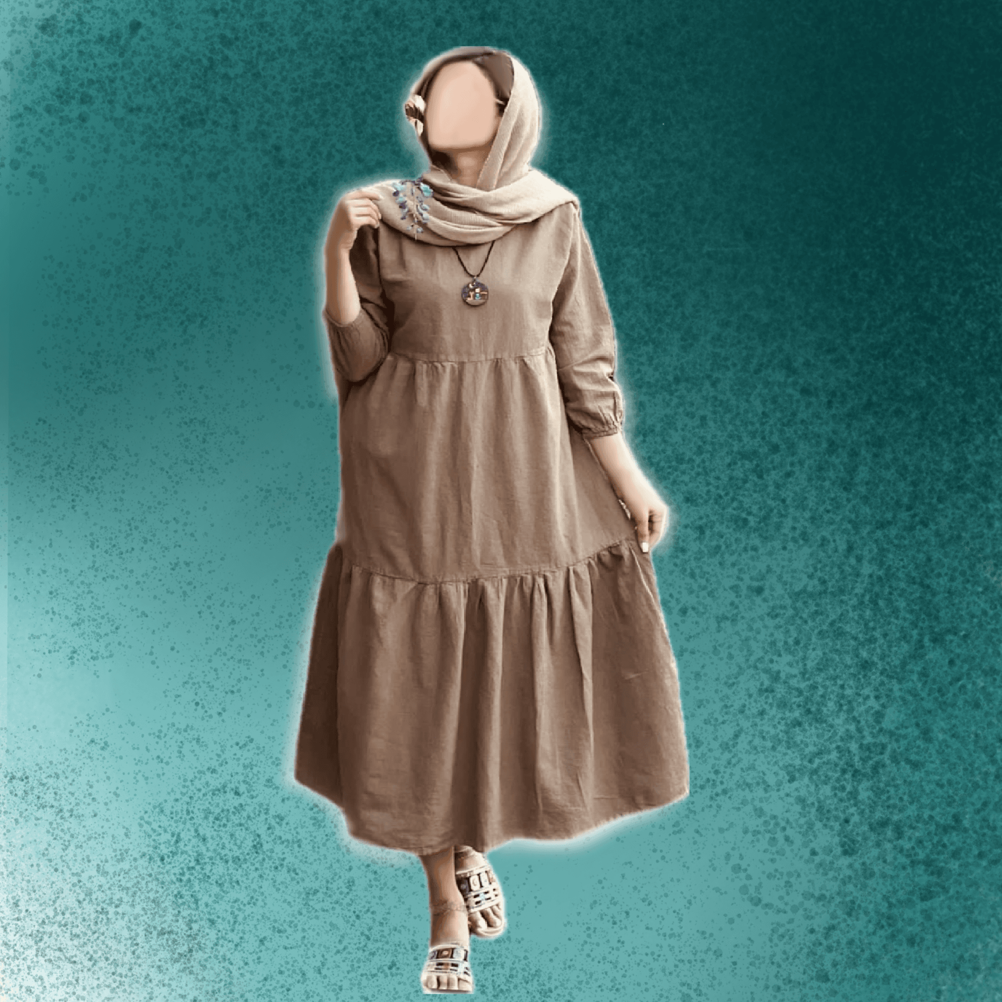 مانتو پیراهنی میم -ساحلی-mp002
