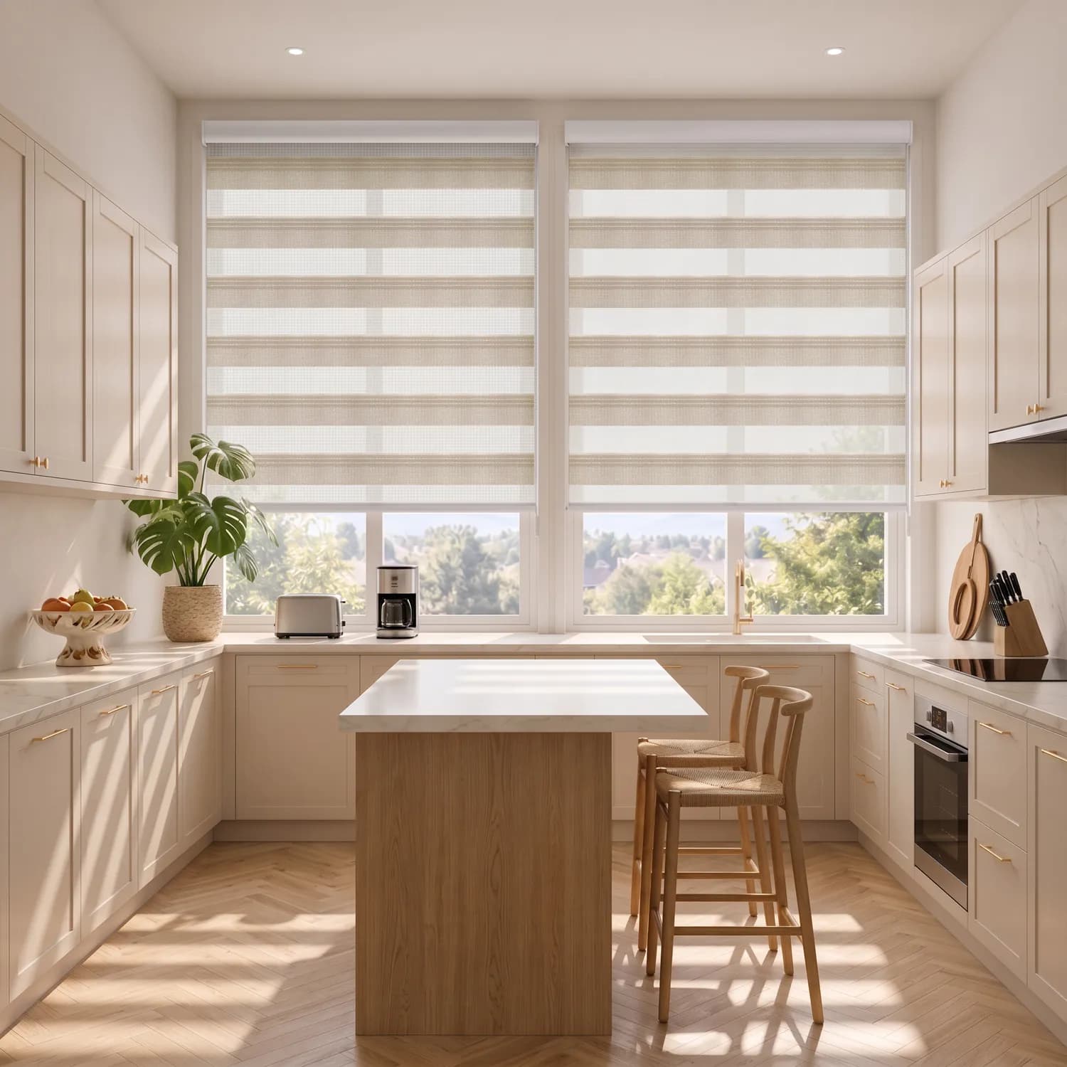 پرده زبرا پلیسه سه لاین افکت دار نسکافه ای — تصویر ۳