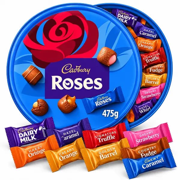 شکلات کادوئی کدبری رز Cadbury Roses ظرفی وزن ۴۷۵ گرم — تصویر ۲