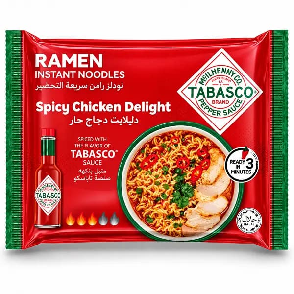 نودل رامن فوری تاباسکو با طعم مرغ تند مدل Spicy Chicken Delight وزن ۷۵ گرم — تصویر ۲