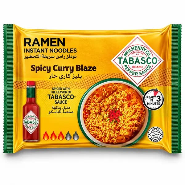 نودل رامن فوری تاباسکو با طعم کاری تند مدل Spicy Curry Blaze وزن ۷۵ گرم — تصویر ۲