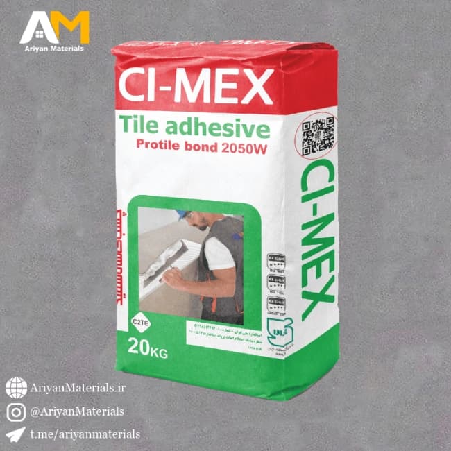 چسب کاشی پرسلانی C۲TE سفید برند سپید گچ ساوه 20 کیلویی — تصویر ۴