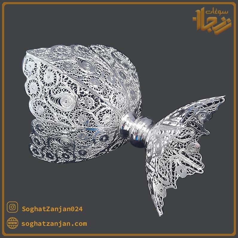 شکلات خوری ملیله کاری چهار گوش — تصویر ۳