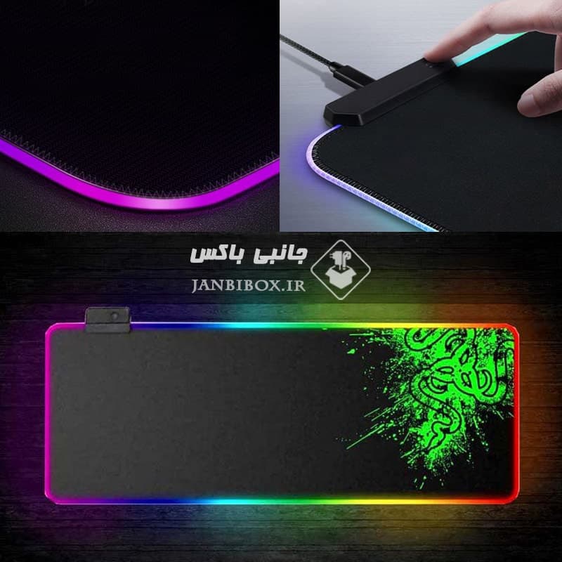 پد ماوس گیمینگ RGB GLOWING COOL زیر موس آر جی بی طرح ریزر Razer — تصویر ۵