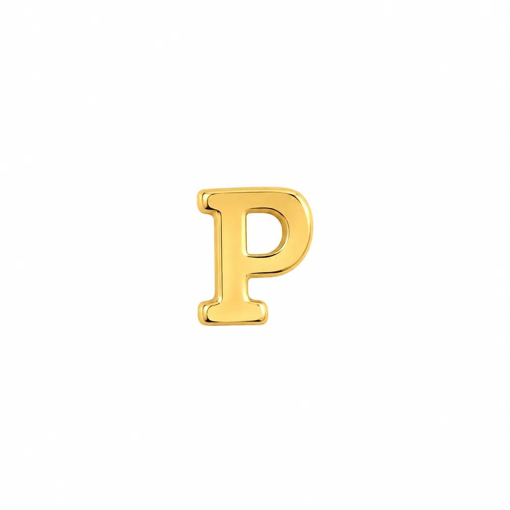 پلاک طلا حرف P بزرگ — تصویر ۲