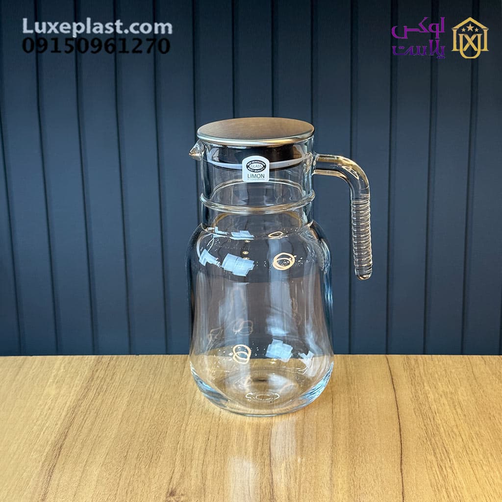 پارچ شیشه ای 1.5 لیتر درب استیل لیمون 2376 — تصویر ۶