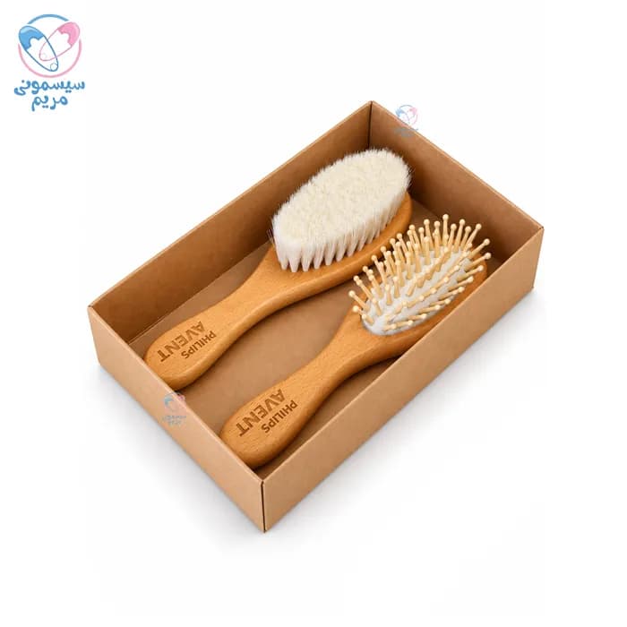 شانه و برس 3 تیکه چوبی الیاف طبیعی فیلیپس اونت Philips Avent 1089 — تصویر ۵