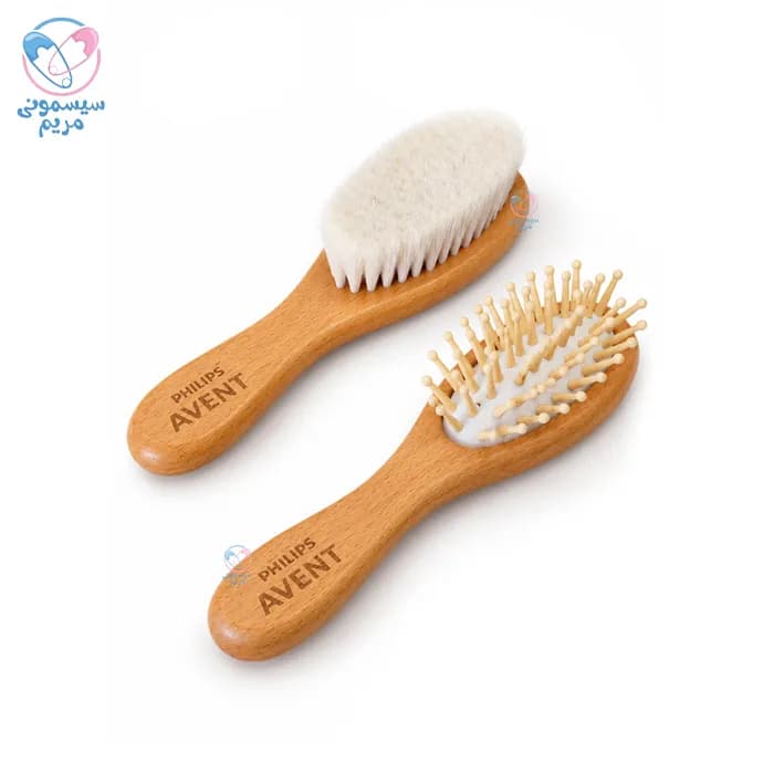 شانه و برس 3 تیکه چوبی الیاف طبیعی فیلیپس اونت Philips Avent 1089 — تصویر ۴